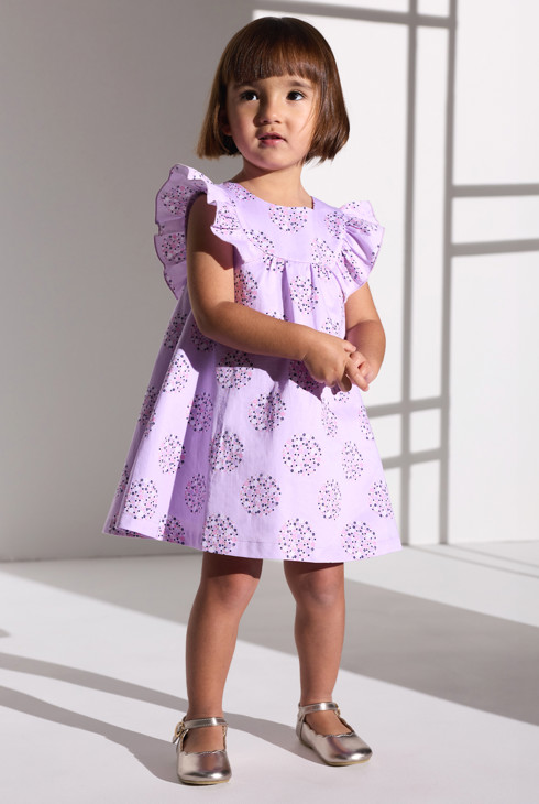 Vestit folgat florejat malva bebè nena 1