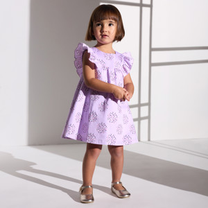 Weites Kleid geblümt blasslila Kleinkind Mädchen
