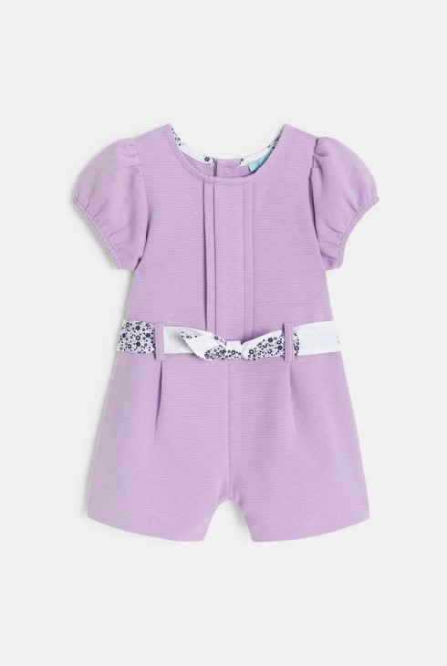 Combinaison courte violette bébé fille