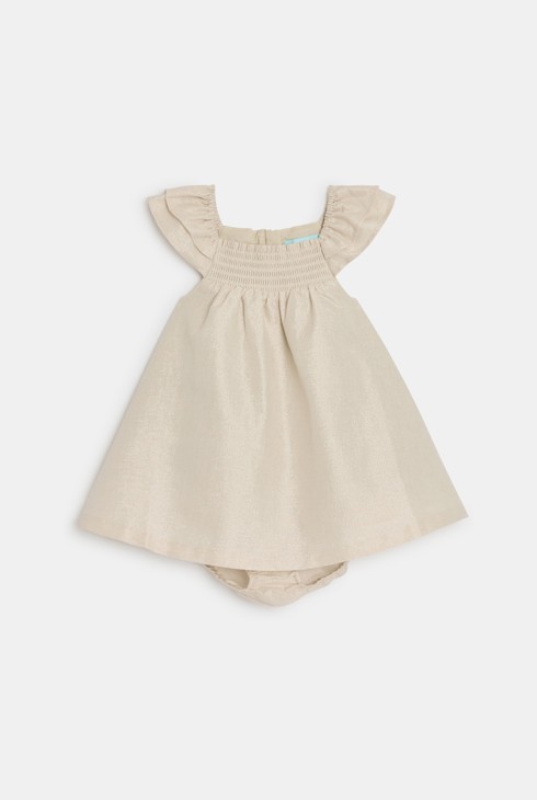 Robe à volants dorée bébé fille 1