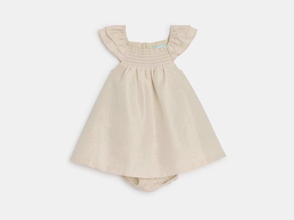 Kleid mit Volants goldfarben Kleinkind Mädchen 1