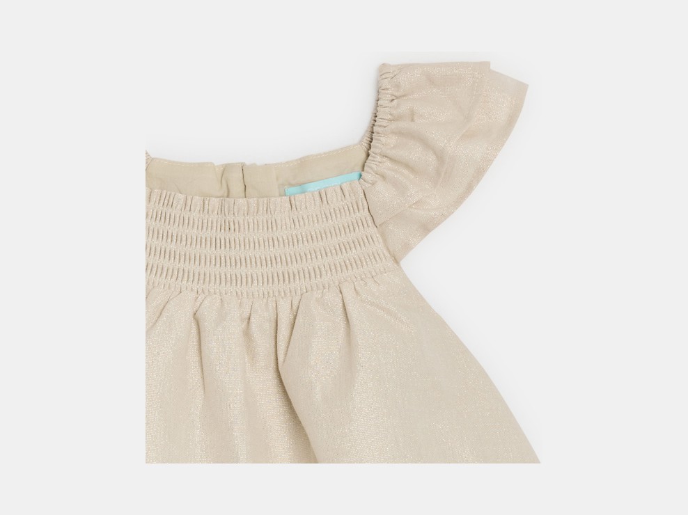 Kleid mit Volants goldfarben Kleinkind Mädchen 2