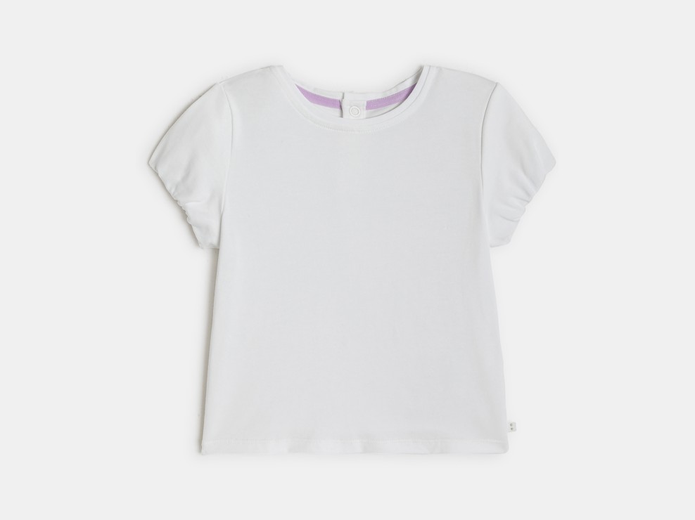 Salopette corta e t-shirt malva neonata 2