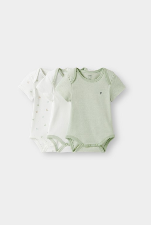 Lot de 3 bodys verts naissance 1