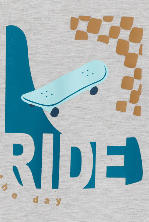 T-shirt manches longues skate gris garçon 2