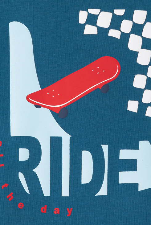 T-shirt manches longues skate bleu garçon 2