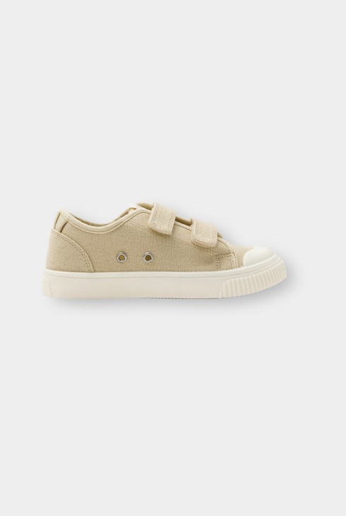 Sneakers in tela con strappi beige bambino 1