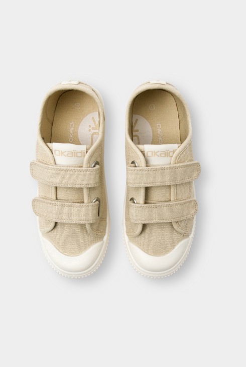 Sneakers in tela con strappi beige bambino 2