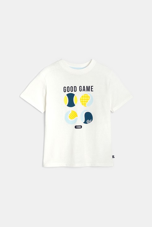 T-shirt blanc à motif Garçon 1