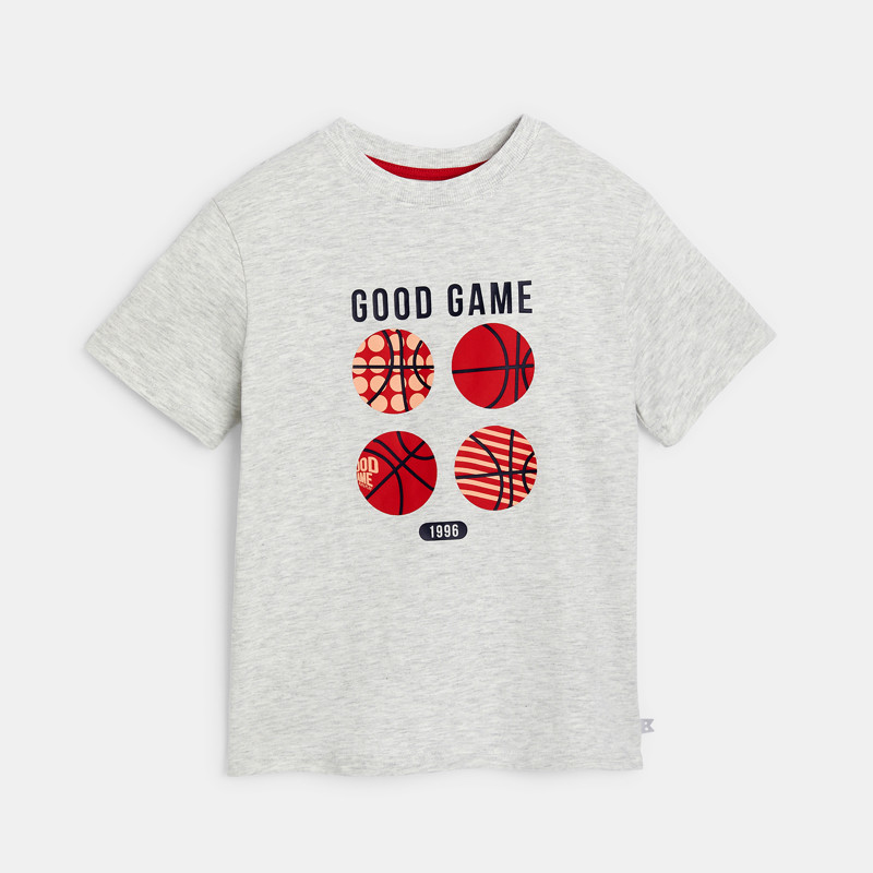 Graues T-Shirt mit Druck für Mädchen