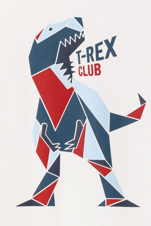 T-shirt dinosaure blanc garçon 2