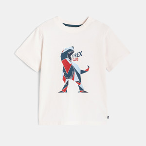 T-Shirt Dinosaurier weiß Jungen