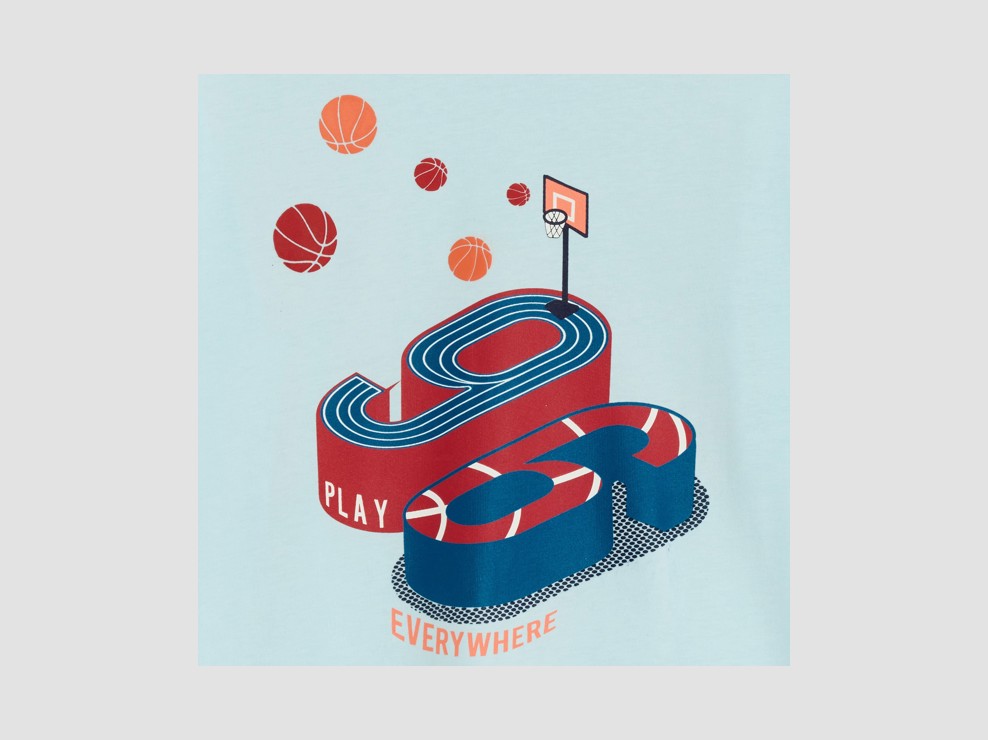 T-shirt manches longues sport bleu garçon 2