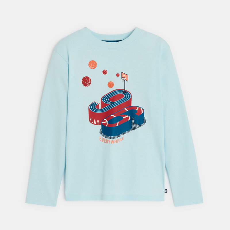 T-Shirt Langarm Sport blau Jungen