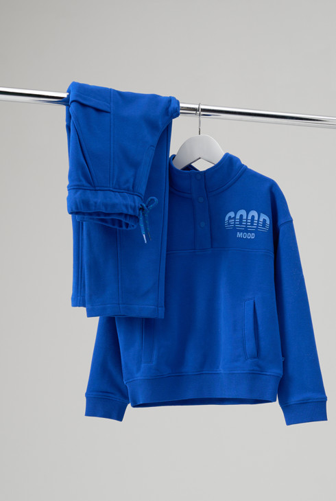 Sweat col montant bleu garçon 2