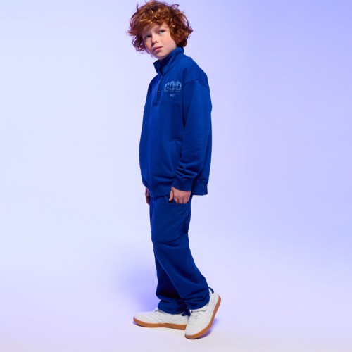 Sweat Col Montant Bleu Garçon - Bleu Faience - 5A - OKAIDI