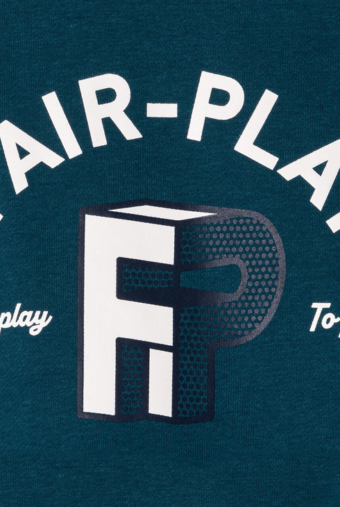 Blauer Pullover aus Molton mit Tasche für Jungen 2