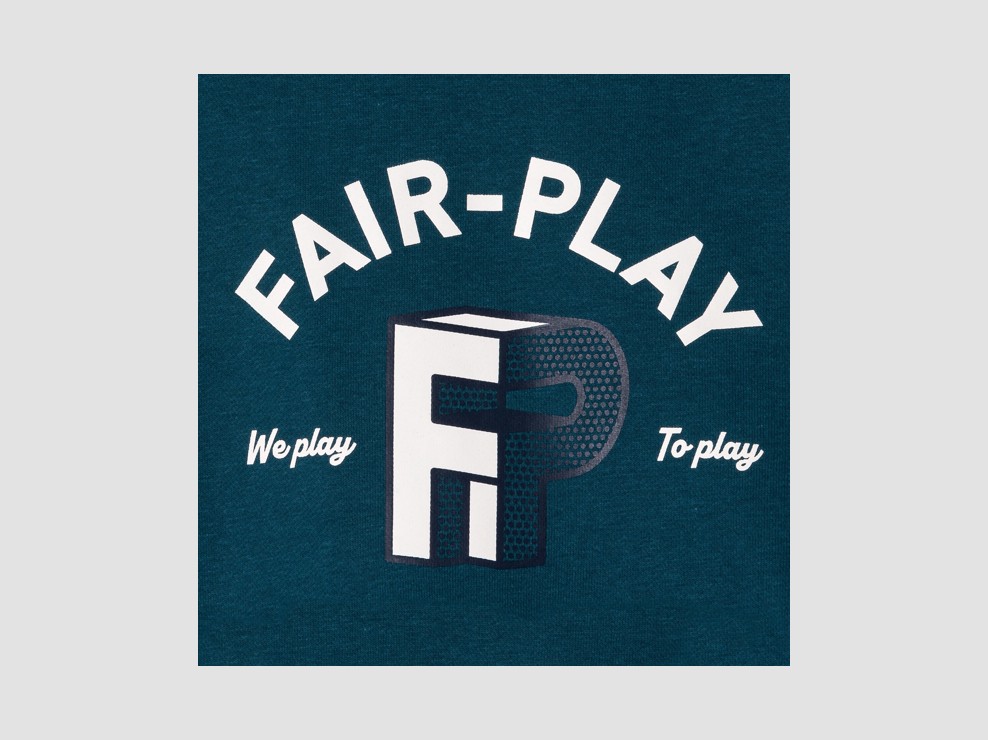 Blauer Pullover aus Molton mit Tasche für Jungen 2