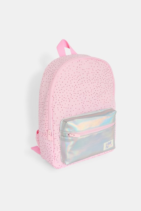 Zaino rosa con tasca olografica bambina 1
