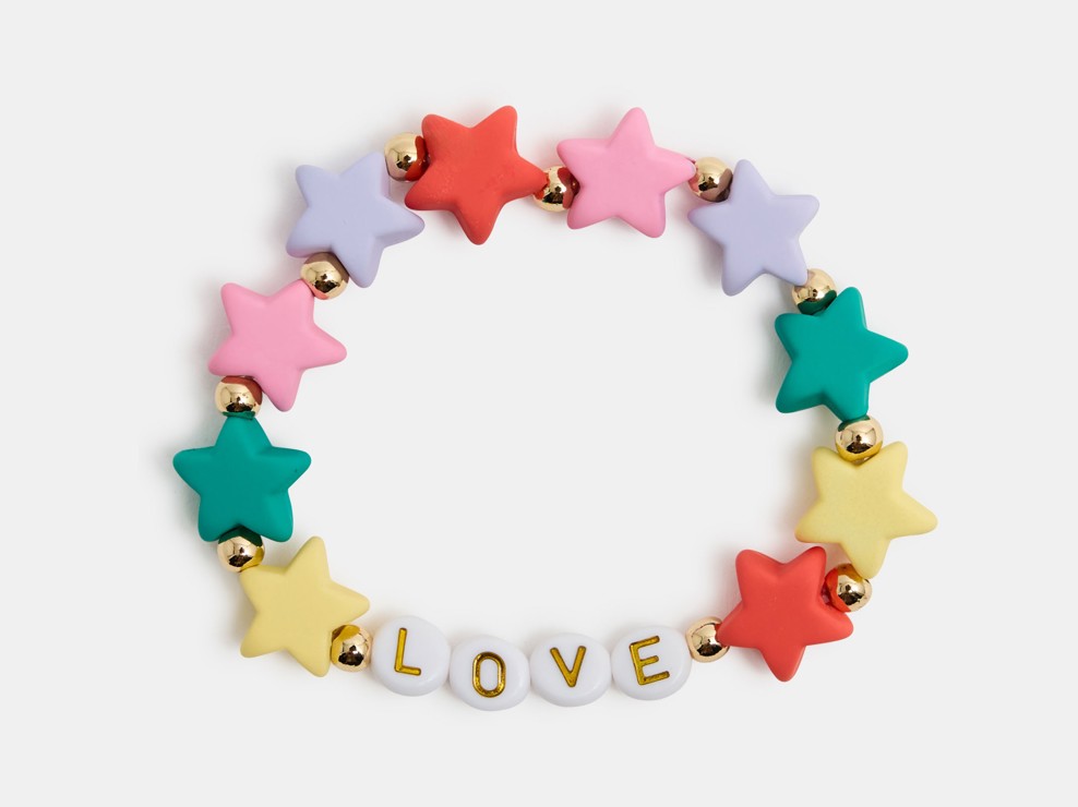 Elastische armband met veelkleurige stervormige kralen 1