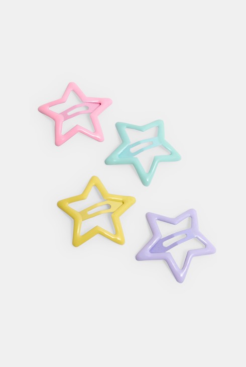 Set aus bunten Stern-Haarspangen für Mädchen 1