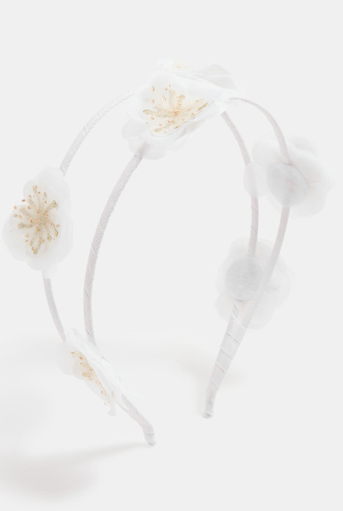 Diadema blanca amb flors nena 1