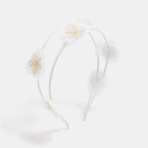 Serre-tête blanc à fleurs Fille