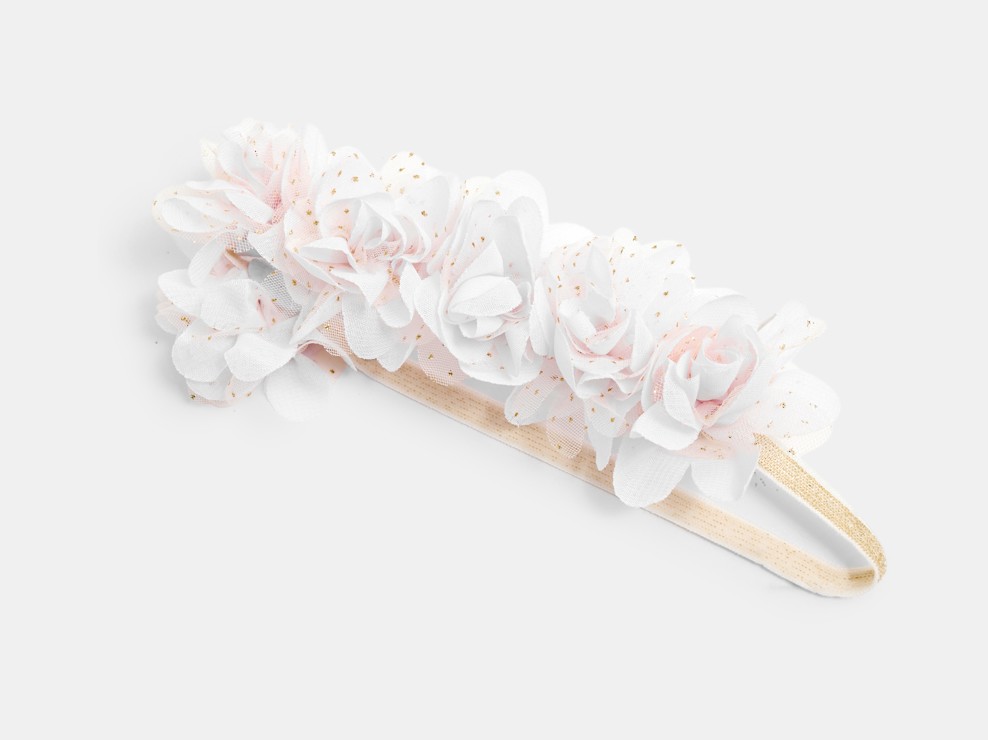 Bandeau fleuri rose fille 1