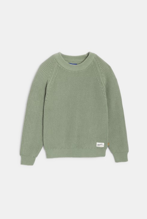 Maglione girocollo verde tinta unita bambino 1