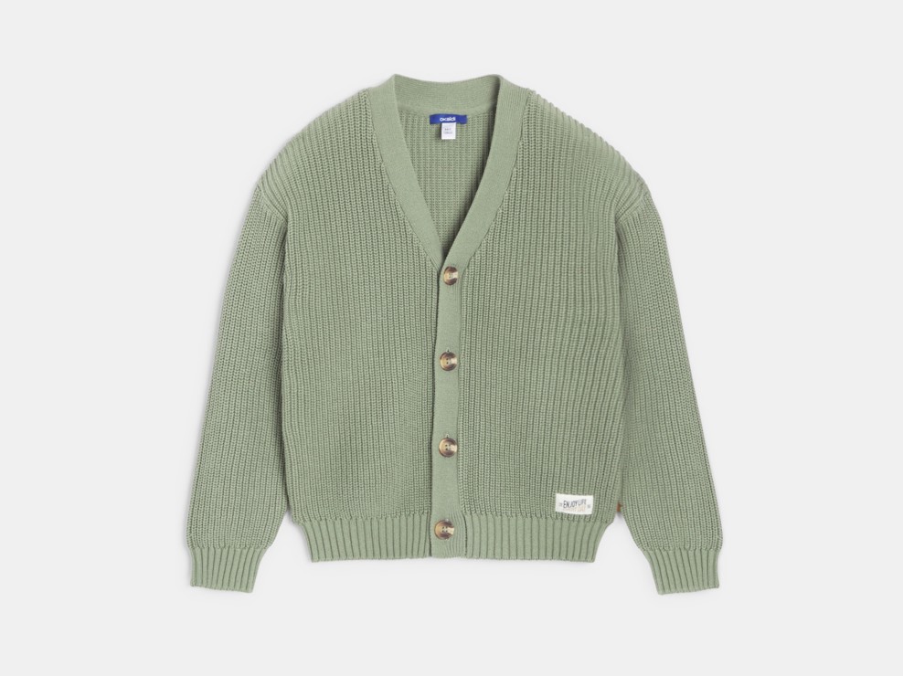 Cardigan en maille vert Garçon 1