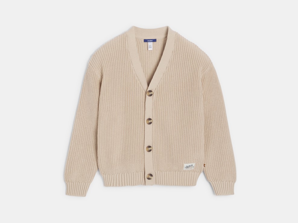 Cardigan en maille beige Garçon 1