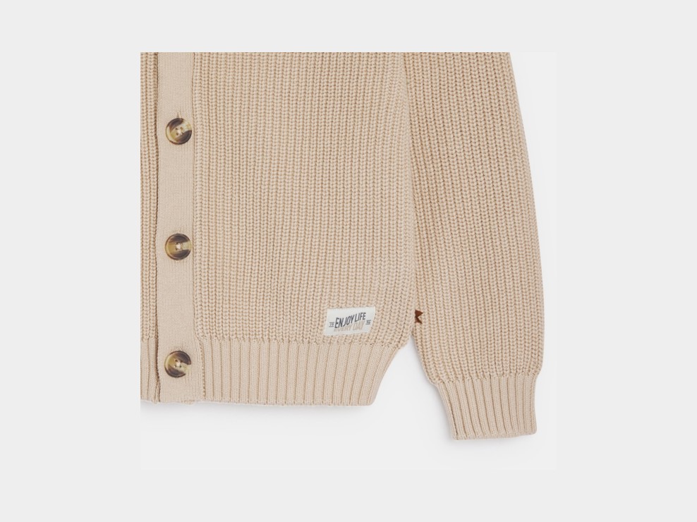Cardigan en maille beige Garçon 2