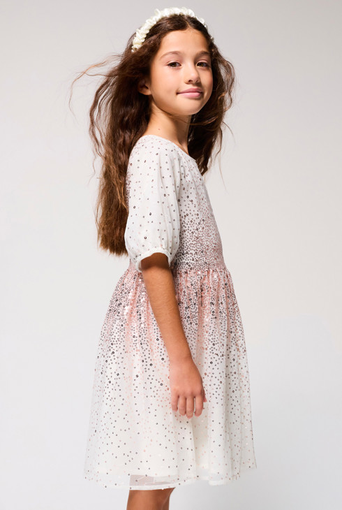 Robe dorée à paillettes Fille 2