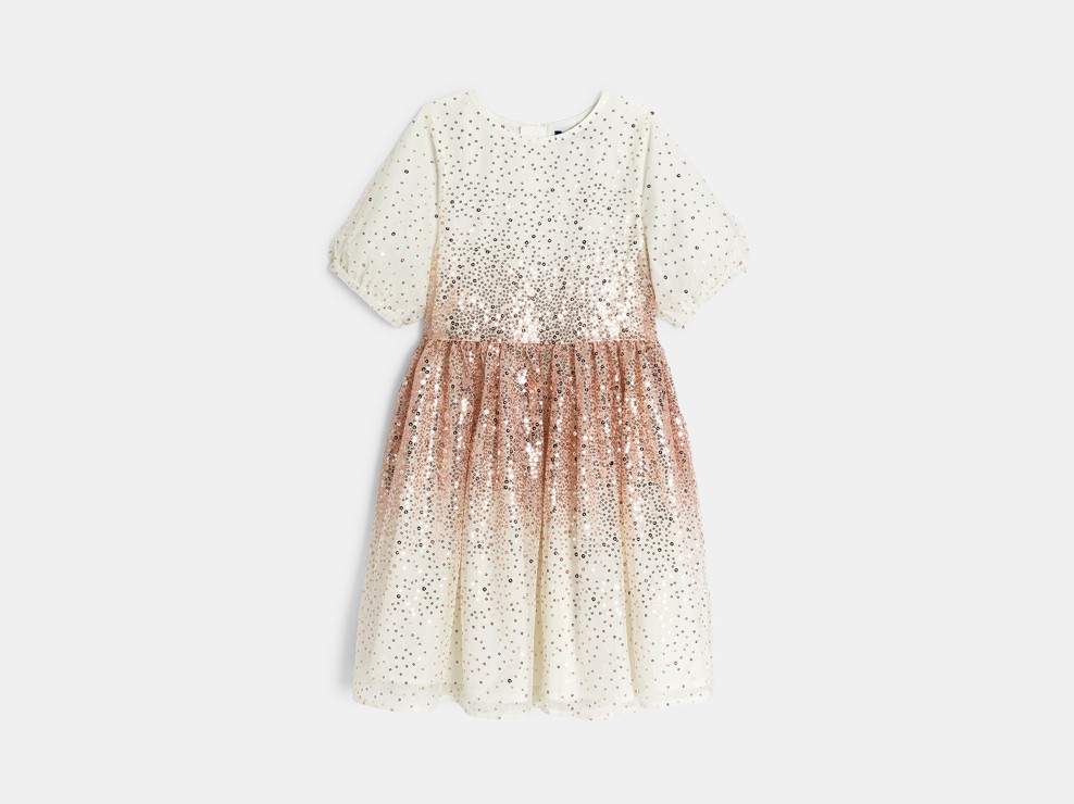 Robe dorée à paillettes Fille 2