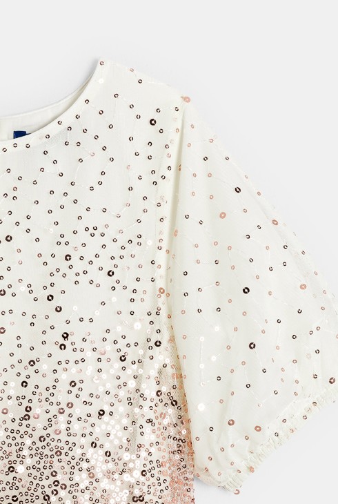 Robe dorée à paillettes Fille