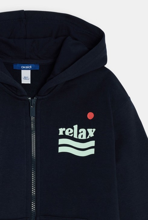 Hoodie Reißverschluss marineblau Jungen 2