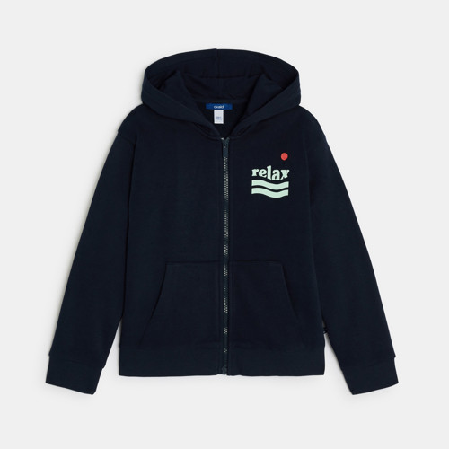 Sweat Zippé À Capuche Bleu Marine Garçon - Bleu Navy - 12A - OKAIDI