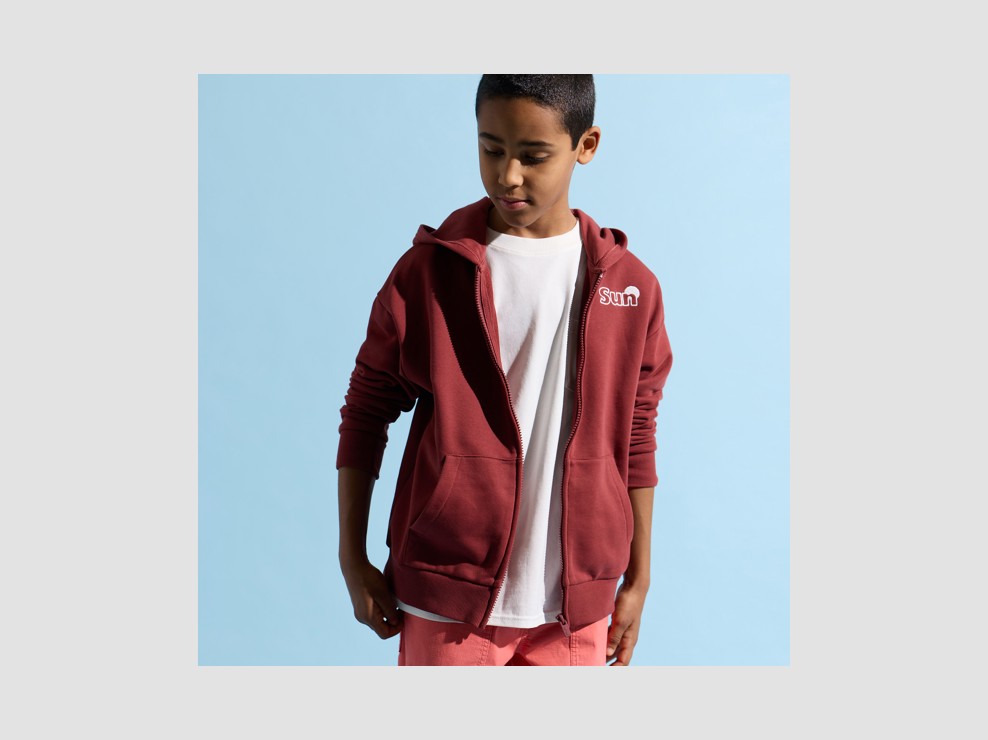 Bruine hoodie met rits voor jongens 1
