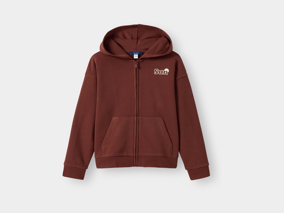 Bruine hoodie met rits voor jongens 2