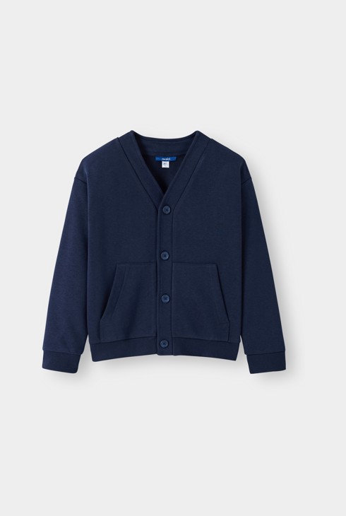 Cárdigan muletón azul marino niño 1