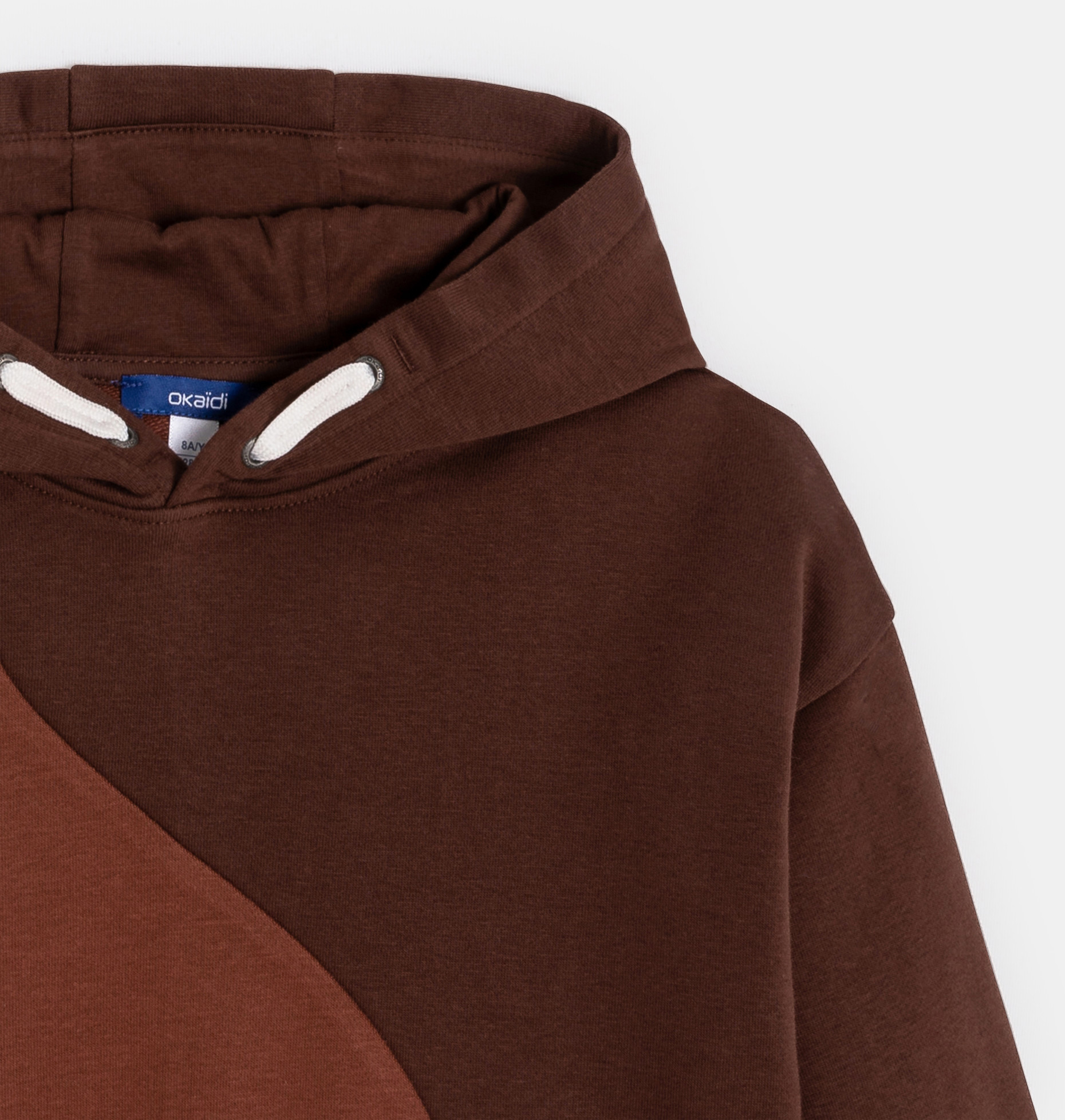 Sweatshirt Kapuze Colorblock braun Jungen 2