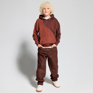 Sweatshirt Kapuze Colorblock braun Jungen
