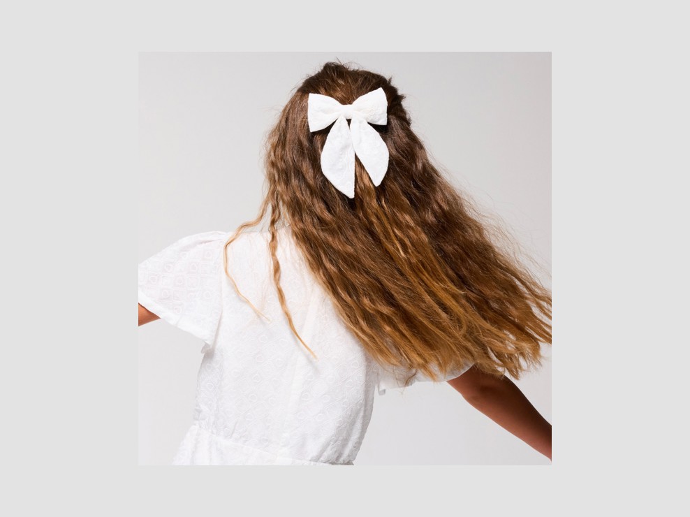Schleifen-Haarspange in Weiß für Mädchen 1