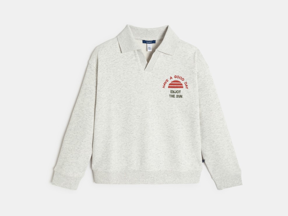 Grijze fleece trui voor jongens 1