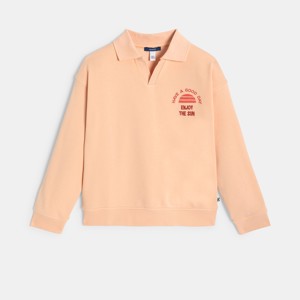 Oranges Sweatshirt mit Polokragen für Jungen