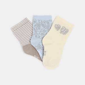Lot de 3 chaussettes feuilles tropicales