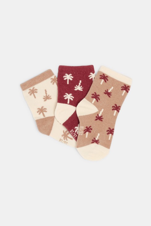Lot de 3 chaussettes palmiers 1