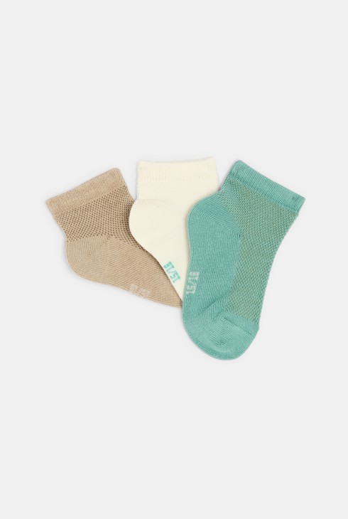 Lot de 3 chaussettes unies colorées 1