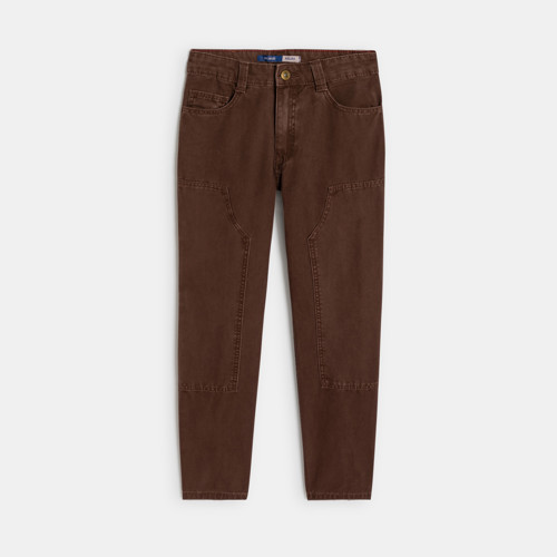 Pantalon Coton Marron Garçon - Chocolat - 10A - OKAIDI