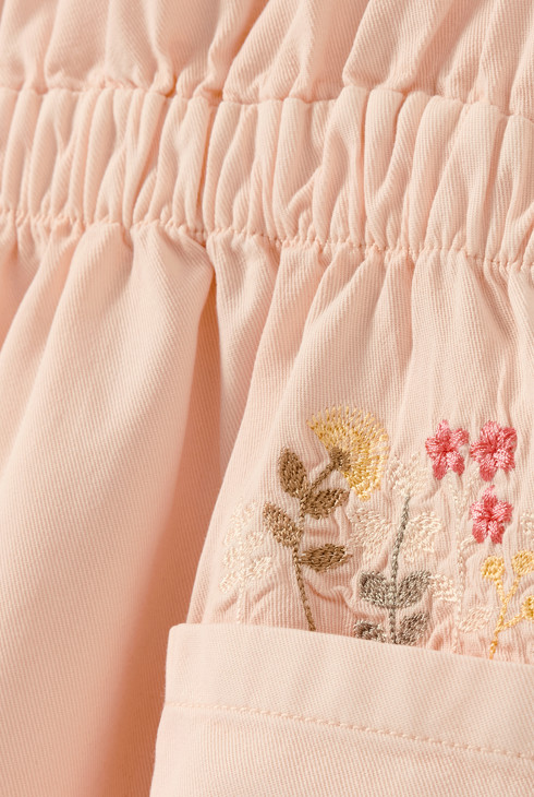 Robe brodée rose clair fille 2